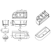 Акриловая ванна Azario Mist 170х75 R AZ-8649-B-1.7 цвет Белый-7