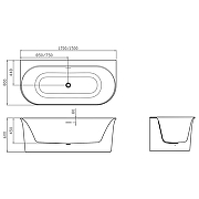 Акриловая ванна Azario Alba 150х80 AZ-8695-1.5 цвет Белый-2