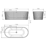 Акриловая ванна Azario Reflejo 170х75 AZ-8697-1.7 цвет Белый-2