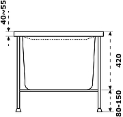 Акриловая ванна Azario Бали 150х70 БАВ0101 цвет Белый-3