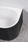 Акриловая ванна Azario Lago Blanco Black 170х75 L AZ-6724-1CLB 17075 цвет Черный матовый Белый глянец-6
