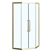Душевой уголок Azario Osaka 100х100 AZ-092K2-100-BGL-CL профиль Брашированное золото стекло прозрачное