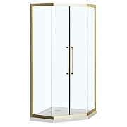 Душевой уголок Azario Osaka 100х100 AZ-092K2-100-BGL-CL профиль Брашированное золото стекло прозрачное-1