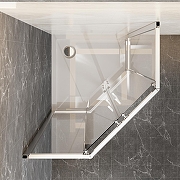 Душевой уголок Azario Osaka 90х90 AZ-092K2-90-BGL-CL профиль Брашированное золото стекло прозрачное-3