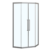 Душевой уголок Azario Osaka 100х100 AZ-092K2-100-MGR-CL профиль Графит матовый стекло прозрачное