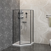 Душевой уголок Azario Sakura 90х90 AZ-21C-90-MB-CL профиль Черный матовый стекло прозрачное-2