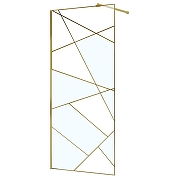 Душевая перегородка Azario Walk-In 100 AZ-271-100-BGL-CGP профиль Брашированное золото стекло Графический принт