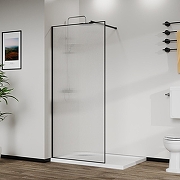 Душевая перегородка Azario Walk-In 90 AZ-271-90-MВ-CRF профиль Черный матовый стекло рифленое-1