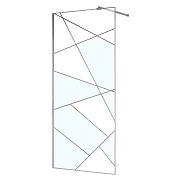 Душевая перегородка Azario Walk-In 100 AZ-271-100-CH-CGP профиль Хром стекло Графический принт