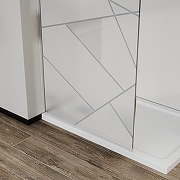 Душевая перегородка Azario Walk-In 100 AZ-271-100-CH-CGP профиль Хром стекло Графический принт-2