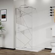 Душевая перегородка Azario Walk-In 110 AZ-271-110-CH-CGP профиль Хром стекло Графический принт-1