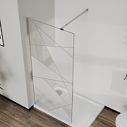 Душевая перегородка Azario Walk-In 110 AZ-271-110-CH-CGP профиль Хром стекло Графический принт-5