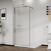 Душевая перегородка Azario Walk-In 100 AZ-271-100-MGR-CRF профиль Графит матовый стекло рифленое-1