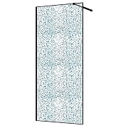 Душевая перегородка Azario Walk-In 90 AZ-275-90-MВ-CBR профиль Черный матовый стекло с узором Битое стекло