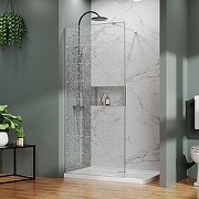 Душевая перегородка Azario Walk-In 120 AZ-275-120-CH-CBR профиль Хром стекло с узором Битое стекло-1