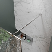 Душевая перегородка Azario Walk-In 90 AZ-275-90-MGR-CBR профиль Графит матовый стекло с узором Битое стекло-4