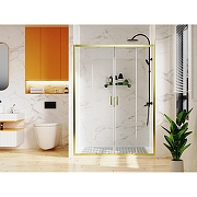 Душевая дверь Azario Tokyo 170 AZ-362K2-170-BGL-CL профиль Брашированное золото стекло прозрачное-1