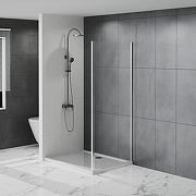 Душевая стенка Azario Shanghai 110 AZ-C43-110-CH-CL профиль Хром стекло прозрачное-1