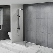 Душевая стенка Azario Shanghai 90 AZ-C43-90-MGR-CL профиль Графит матовый стекло прозрачное-1