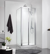 Душевой уголок Azario Toronto 90х90 R AZ-NAA1432B 900 профиль Серебро стекло прозрачное-1