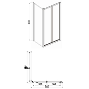 Душевой уголок Azario Toronto 90х90 R AZ-NAA1432B 900 профиль Серебро стекло прозрачное-2