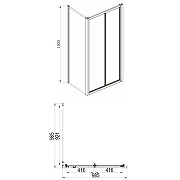 Душевой уголок Azario Toronto 90х90 R AZ-NAA1432B 1000 профиль Серебро стекло прозрачное-2