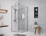 Душевой уголок Azario Monako 90х90 AZ-L47-90-CH-CL профиль Хром стекло прозрачное-1