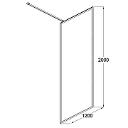 Душевая перегородка Azario Richmond 120 AZ-NAG 6310 1200 профиль Серебро стекло прозрачное-2