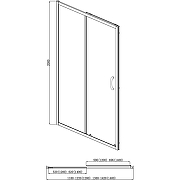 Душевая дверь Azario Milton 120 AZ-ND6121 1200 профиль Серебро стекло прозрачное-2