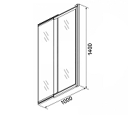 Шторка на ванну Azario Merrit 100 AZ-NF6122 1000 профиль Серебро стекло прозрачное-2