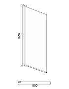 Шторка на ванну Azario Merrit 80 AZ-NF6211-1 800 BLACK профиль Черный стекло прозрачное-2