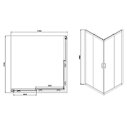 Душевой уголок Azario Greenwood 110х110 AZ-NNE1142 1100 профиль Серебро стекло прозрачное-2