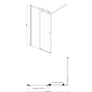 Шторка на ванну Azario Carleon 100 AZ-NKB6121 1000 профиль Хром стекло прозрачное-2