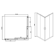 Душевой уголок Azario Greenwood 80х80 AZ-NNE1142 800 профиль Серебро стекло прозрачное-2