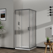 Душевой уголок Azario Paris 100х100 AZ-R06-100-MGR-CHC профиль Графит матовый стекло Шиншила-1