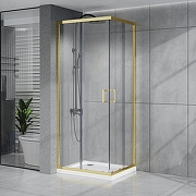 Душевой уголок Azario Vienna 100х100 AZ-R36-100-BGL-CL профиль Брашированное золото стекло прозрачное-1