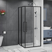 Душевой уголок Azario Shanghai 100х100 AZ-R43-100-MB-CL профиль Черный матовый стекло прозрачное-1