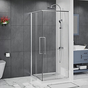 Душевой уголок Azario Shanghai 100х100 AZ-R43-100-CH-CL профиль Хром стекло прозрачное-1