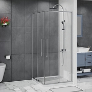 Душевой уголок Azario Shanghai 100х100 AZ-R43-100-MGR-CL профиль Графит матовый стекло прозрачное-1