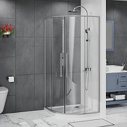 Душевой уголок Azario Shanghai 90х90 AZ-S43-90-MGR-CL профиль Графит матовый стекло прозрачное-1