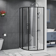 Душевой уголок Azario Shanghai 80х80 AZ-S43-80-MB-CL профиль Черный матовый стекло прозрачное-1