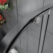 Душевой уголок Azario Shanghai 80х80 AZ-S43-80-MB-CL профиль Черный матовый стекло прозрачное-3