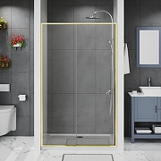 Душевая дверь Azario Shanghai 130 AZ-Y43-130-BGL-CL профиль Брашированное золото стекло прозрачное-1