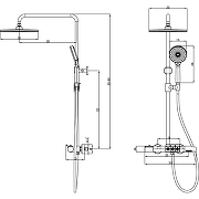 Душевая система Azario Piano AZ-678U87ZA8(PA)-1DA1K17A-JR3A50APA с термостатом цвет Черный матовый-1