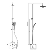 Душевая система Azario Galaxy AZ-67B47EV1(PA)-1DC1J19A-ZH3394A-HB1153PA с термостатом цвет Черный матовый-1