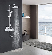 Душевая система Azario AZ-821 с термостатом цвет Белый Хром-4