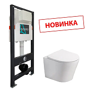 Комплект унитаза с инсталляцией Azario AZ-501A+AZ-0053SP цвет Белый с сиденьем Микролифт