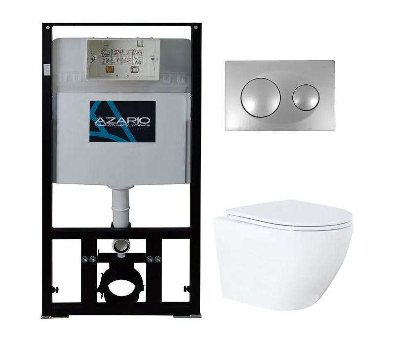 Комплект унитаза с инсталляцией Azario AZ-8010-1000+AZ-8200-0011+AZ-0046N 