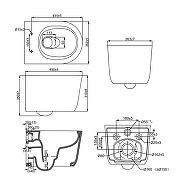 Комплект унитаза с инсталляцией Azario AZ-8010-1000+LY1100R цвет Белый с сиденьем Микролифт-4