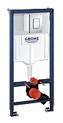 Комплект унитаза Azario AZ-0052-UQ3 с инсталляцией Grohe Rapid 38772001 цвет Белый с сиденьем Микролифт и клавишей смыва цвет Хром-1